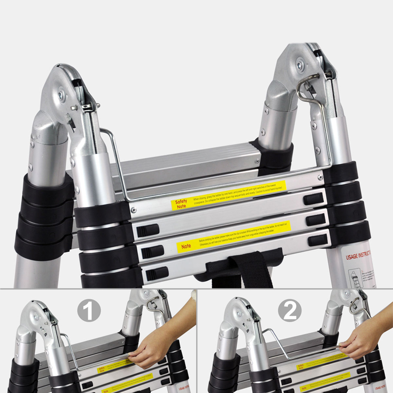 PACKTECH CAT 440 ÇİFT YÖNLÜ ALÜMİNYUM TELESKOPİK MERDİVEN  - 2